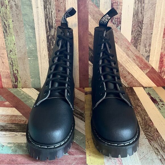 Vegetarian Shoes Boulder Boots w/Airseal Town Sole NWOB Womens Black Size 8 - Picture 5 of 10